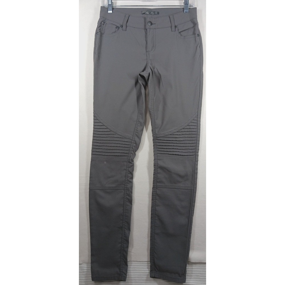 Prana Moto Skinny Pants Women's Size 6‎ Gray Stretch Outdoor Hiking Biker Casual